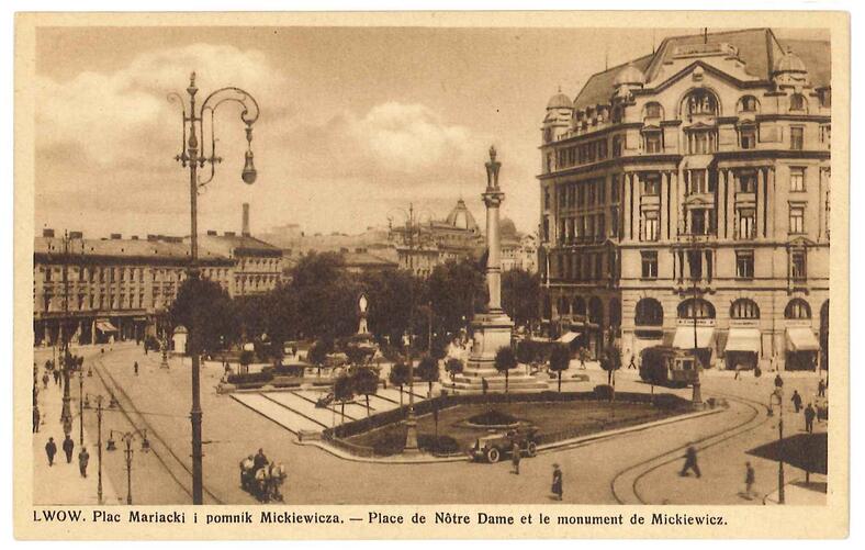 P 148 Lwów Plac Mariacki i pomnik Mickiewicza